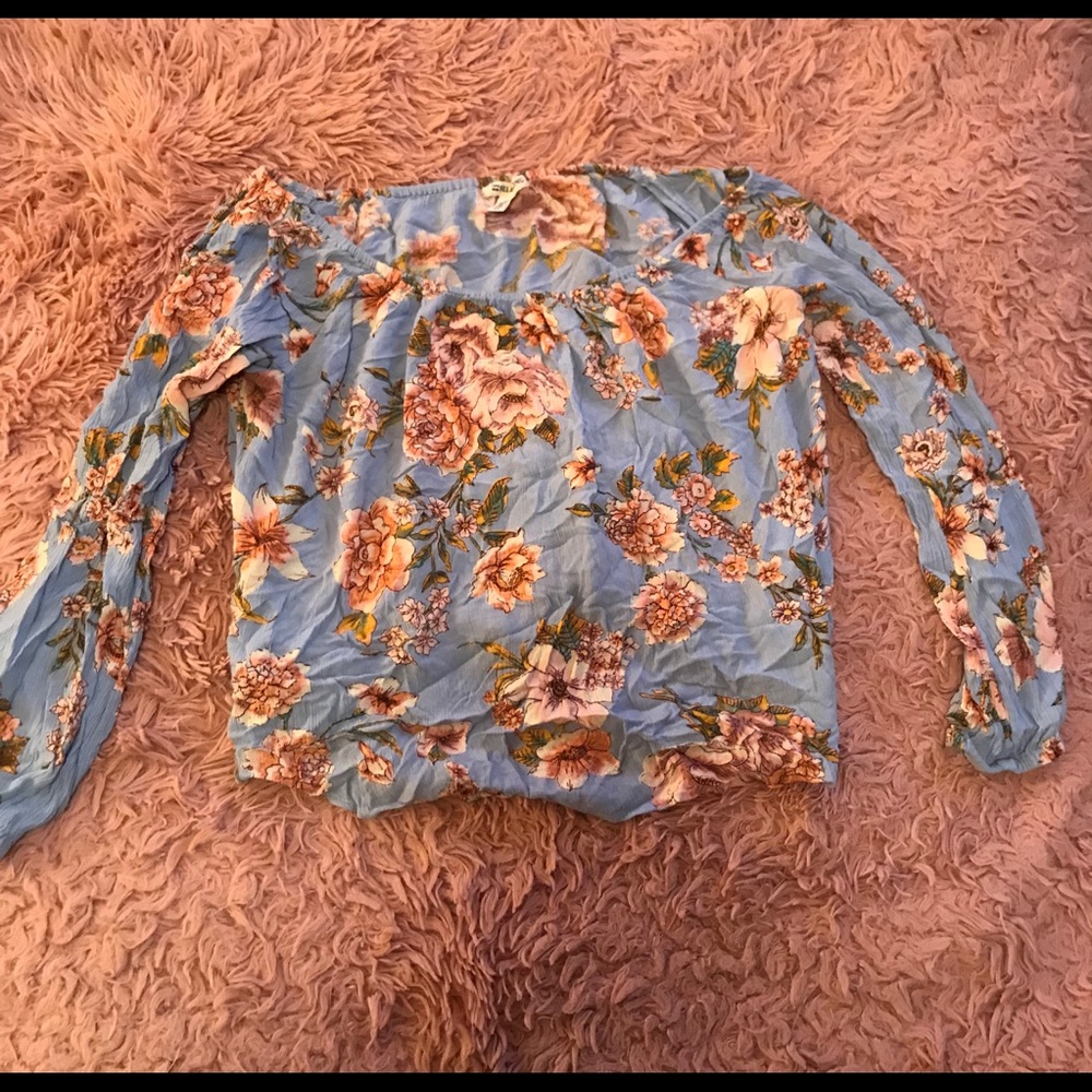 BILLABONG floral print off the shoulder top